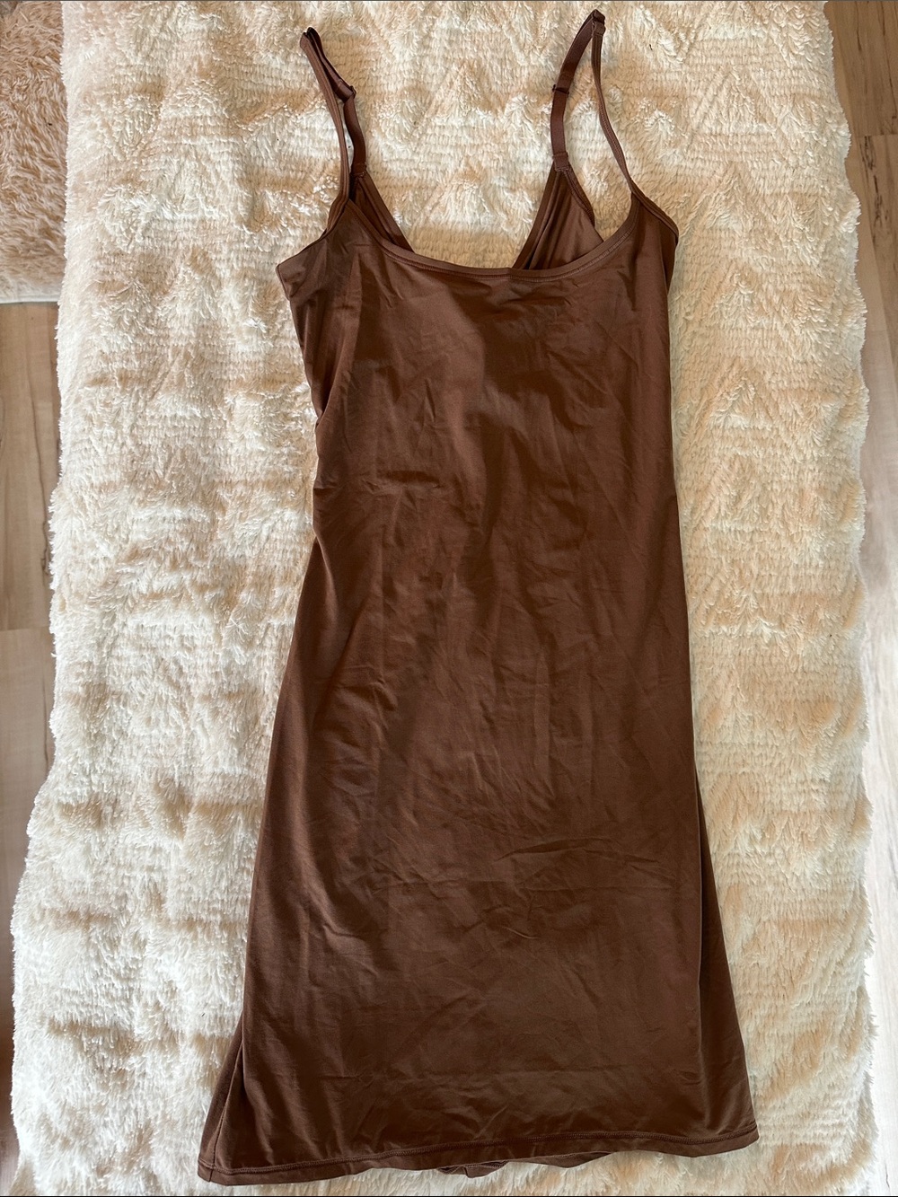 SKIMS Fits Everybody Slip Dress in Jasper Brown
